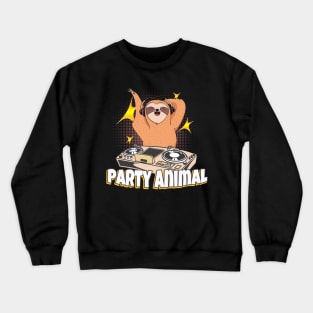 Party Sloth DJ Crewneck Sweatshirt